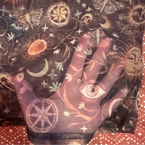 NWT disturbia sheer mesh long sleeve top - size 2 - Picture 2 of 5